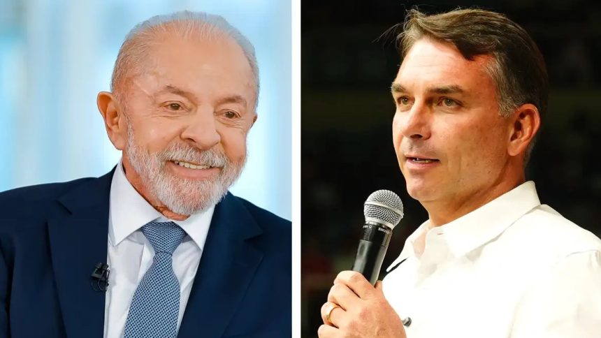 Lula e Flávio Bolsonaro