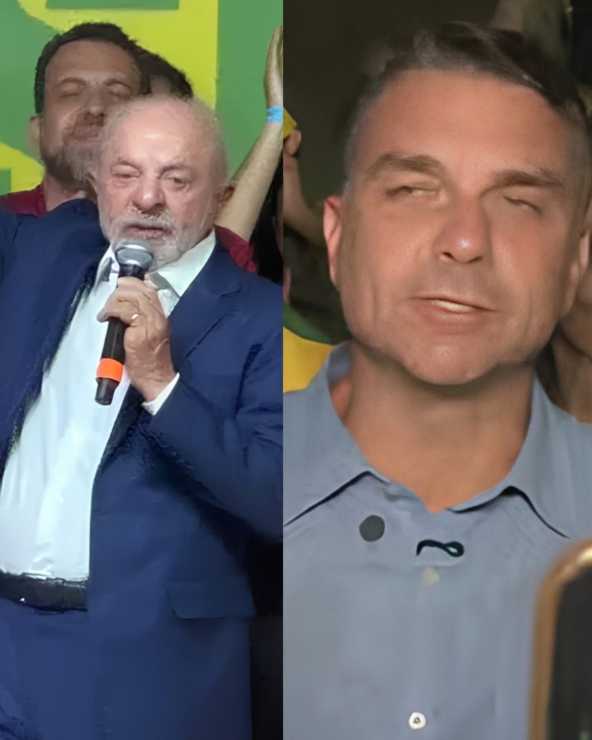 Lula e Flávio Bolsonaro