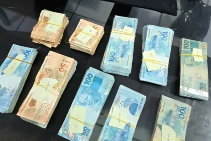 Cédulas de dinheiro apreendidas