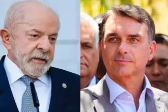 Lula e Flávio Bolsonaro