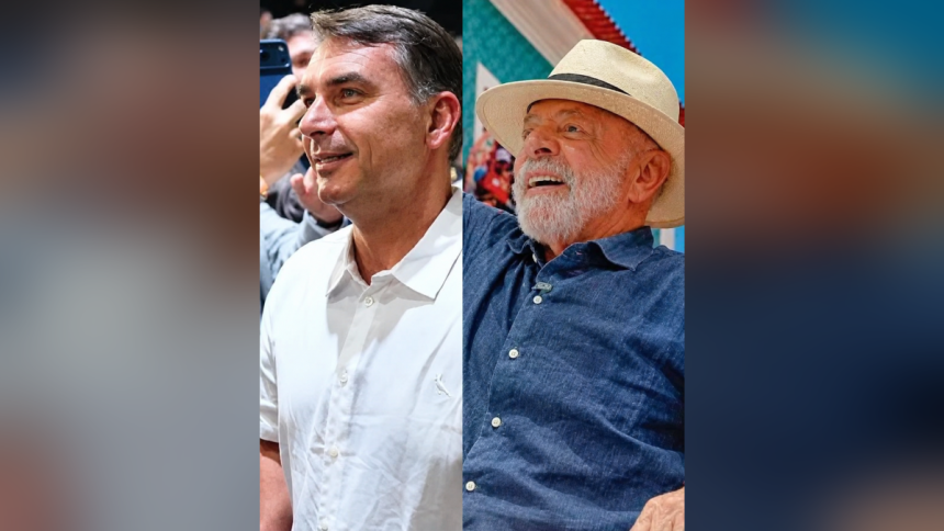 Lula e Flávio Bolsonaro